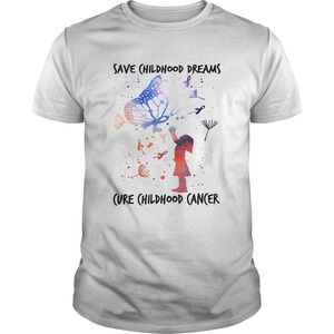 Save Childhood Dreams Cure Childhood Cancer Butterfly Shirt